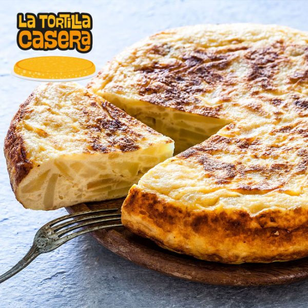 Tortilla de patatas con beicon y queso